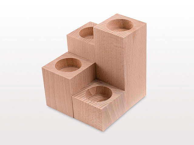 Teelichthalter Buchenholz SET – Bild 3