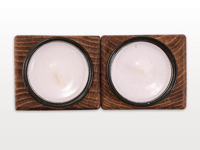 Teelichthalter Eichenholz HERZ, geölt – Bild 3